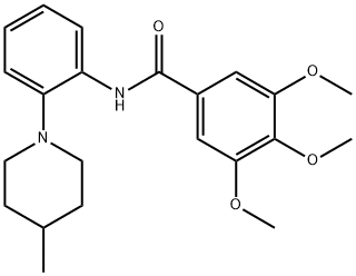 3,4,5-trimethoxy-N-[2-(4-methyl-1-piperidinyl)phenyl]benzamide Structure