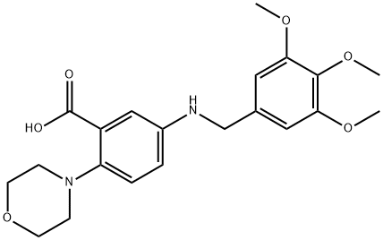 2-(4-morpholinyl)-5-[(3,4,5-trimethoxybenzyl)amino]benzoic acid Structure