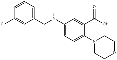 5-[(3-chlorobenzyl)amino]-2-(4-morpholinyl)benzoic acid Structure