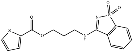 3-[(1,1-dioxido-1,2-benzisothiazol-3-yl)amino]propyl 2-thiophenecarboxylate 구조식 이미지