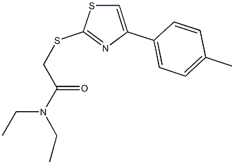 N,N-diethyl-2-{[4-(4-methylphenyl)-1,3-thiazol-2-yl]sulfanyl}acetamide 구조식 이미지