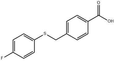 4-{[(4-fluorophenyl)sulfanyl]methyl}benzoic acid 구조식 이미지