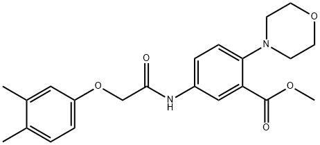 methyl 5-{[(3,4-dimethylphenoxy)acetyl]amino}-2-(4-morpholinyl)benzoate 구조식 이미지