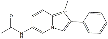 6-(acetylamino)-1-methyl-2-phenylimidazo[1,2-a]pyridin-1-ium 구조식 이미지