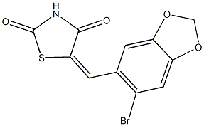 5-[(6-bromo-1,3-benzodioxol-5-yl)methylene]-1,3-thiazolidine-2,4-dione 구조식 이미지