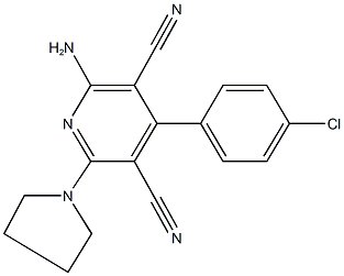 2-amino-4-(4-chlorophenyl)-6-(1-pyrrolidinyl)-3,5-pyridinedicarbonitrile Structure