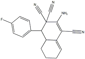 2-amino-4-(4-fluorophenyl)-4a,5,6,7-tetrahydro-1,3,3(4H)-naphthalenetricarbonitrile Structure