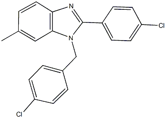 1-(4-chlorobenzyl)-2-(4-chlorophenyl)-6-methyl-1H-benzimidazole 구조식 이미지