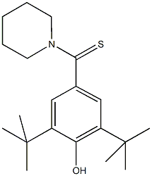 2,6-ditert-butyl-4-(1-piperidinylcarbothioyl)phenol Structure