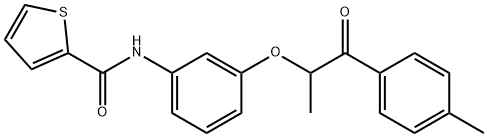 N-{3-[1-methyl-2-(4-methylphenyl)-2-oxoethoxy]phenyl}-2-thiophenecarboxamide 구조식 이미지