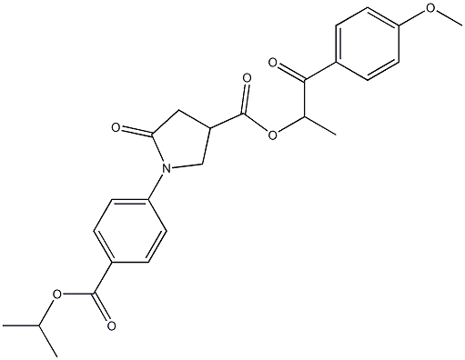 2-(4-methoxyphenyl)-1-methyl-2-oxoethyl 1-[4-(isopropoxycarbonyl)phenyl]-5-oxo-3-pyrrolidinecarboxylate 구조식 이미지