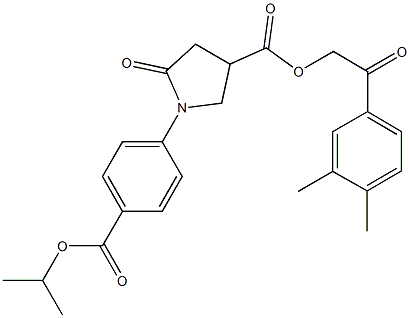 2-(3,4-dimethylphenyl)-2-oxoethyl 1-[4-(isopropoxycarbonyl)phenyl]-5-oxo-3-pyrrolidinecarboxylate 구조식 이미지