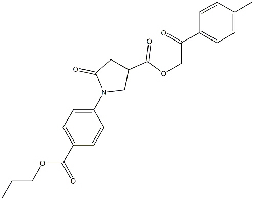 2-(4-methylphenyl)-2-oxoethyl 5-oxo-1-[4-(propoxycarbonyl)phenyl]-3-pyrrolidinecarboxylate Structure