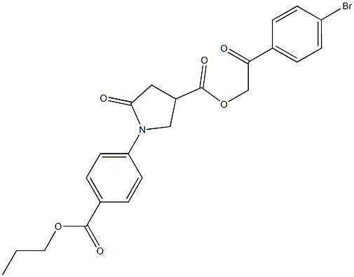 2-(4-bromophenyl)-2-oxoethyl 5-oxo-1-[4-(propoxycarbonyl)phenyl]-3-pyrrolidinecarboxylate 구조식 이미지