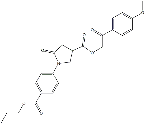 2-(4-methoxyphenyl)-2-oxoethyl 5-oxo-1-[4-(propoxycarbonyl)phenyl]-3-pyrrolidinecarboxylate 구조식 이미지
