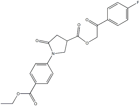 2-(4-fluorophenyl)-2-oxoethyl 1-[4-(ethoxycarbonyl)phenyl]-5-oxo-3-pyrrolidinecarboxylate Structure