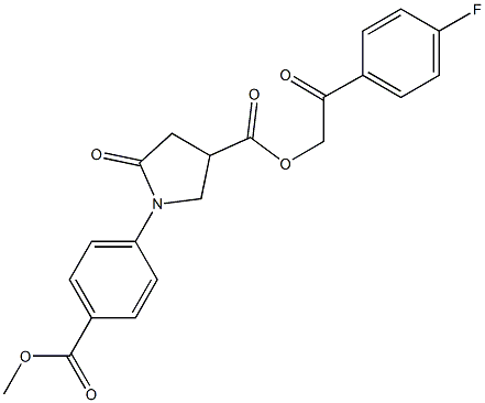 2-(4-fluorophenyl)-2-oxoethyl 1-[4-(methoxycarbonyl)phenyl]-5-oxo-3-pyrrolidinecarboxylate Structure