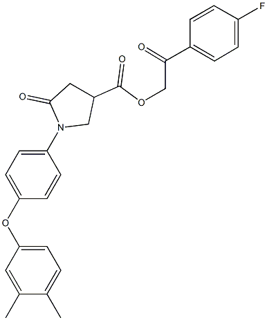 2-(4-fluorophenyl)-2-oxoethyl 1-[4-(3,4-dimethylphenoxy)phenyl]-5-oxo-3-pyrrolidinecarboxylate 구조식 이미지