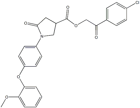 2-(4-chlorophenyl)-2-oxoethyl 1-[4-(2-methoxyphenoxy)phenyl]-5-oxo-3-pyrrolidinecarboxylate 구조식 이미지