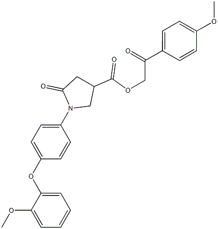 2-(4-methoxyphenyl)-2-oxoethyl 1-[4-(2-methoxyphenoxy)phenyl]-5-oxo-3-pyrrolidinecarboxylate 구조식 이미지