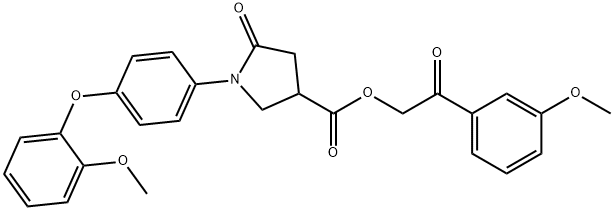 2-(3-methoxyphenyl)-2-oxoethyl 1-[4-(2-methoxyphenoxy)phenyl]-5-oxo-3-pyrrolidinecarboxylate Structure