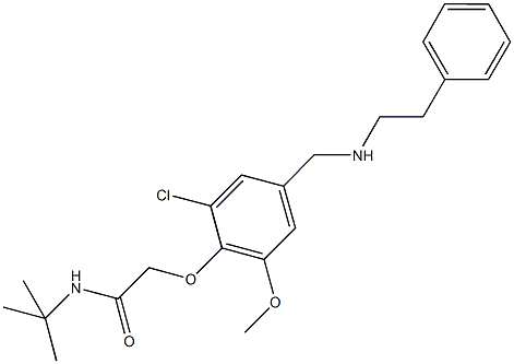 N-(tert-butyl)-2-(2-chloro-6-methoxy-4-{[(2-phenylethyl)amino]methyl}phenoxy)acetamide Structure