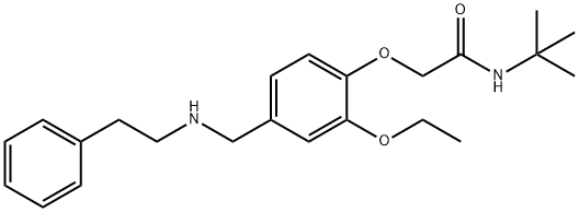 N-(tert-butyl)-2-(2-ethoxy-4-{[(2-phenylethyl)amino]methyl}phenoxy)acetamide Structure