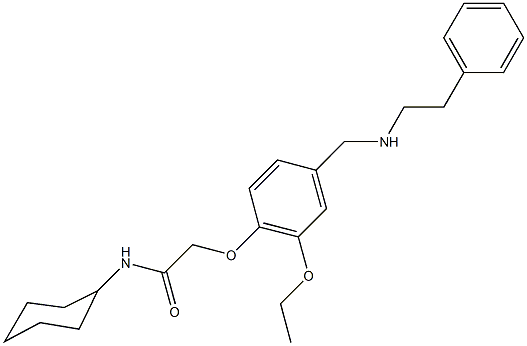 N-cyclohexyl-2-(2-ethoxy-4-{[(2-phenylethyl)amino]methyl}phenoxy)acetamide Structure