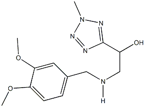 2-[(3,4-dimethoxybenzyl)amino]-1-(2-methyl-2H-tetraazol-5-yl)ethanol 구조식 이미지