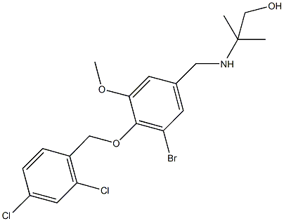 2-({3-bromo-4-[(2,4-dichlorobenzyl)oxy]-5-methoxybenzyl}amino)-2-methyl-1-propanol Structure
