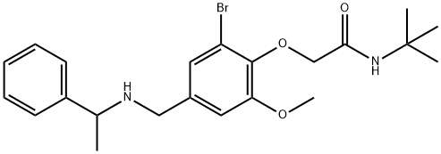 2-(2-bromo-6-methoxy-4-{[(1-phenylethyl)amino]methyl}phenoxy)-N-(tert-butyl)acetamide Structure