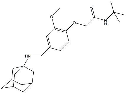 2-{4-[(1-adamantylamino)methyl]-2-methoxyphenoxy}-N-(tert-butyl)acetamide 구조식 이미지