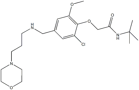 N-(tert-butyl)-2-[2-chloro-6-methoxy-4-({[3-(4-morpholinyl)propyl]amino}methyl)phenoxy]acetamide Structure