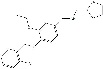 N-{4-[(2-chlorobenzyl)oxy]-3-ethoxybenzyl}-N-(tetrahydro-2-furanylmethyl)amine Structure