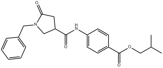 isobutyl 4-{[(1-benzyl-5-oxo-3-pyrrolidinyl)carbonyl]amino}benzoate 구조식 이미지