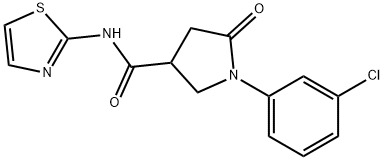 1-(3-chlorophenyl)-5-oxo-N-(1,3-thiazol-2-yl)-3-pyrrolidinecarboxamide 구조식 이미지