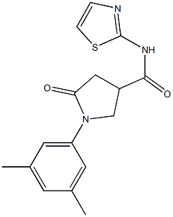 1-(3,5-dimethylphenyl)-5-oxo-N-(1,3-thiazol-2-yl)-3-pyrrolidinecarboxamide Structure
