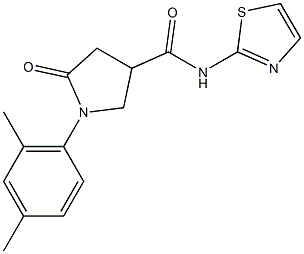 1-(2,4-dimethylphenyl)-5-oxo-N-(1,3-thiazol-2-yl)-3-pyrrolidinecarboxamide Structure