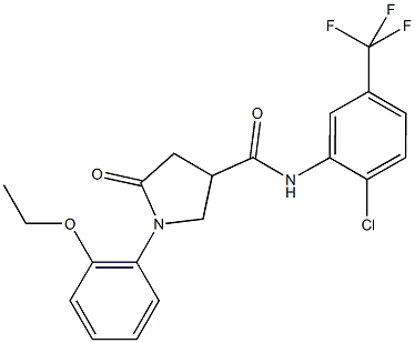 N-[2-chloro-5-(trifluoromethyl)phenyl]-1-(2-ethoxyphenyl)-5-oxo-3-pyrrolidinecarboxamide Structure