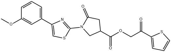 2-oxo-2-(2-thienyl)ethyl 1-[4-(3-methoxyphenyl)-1,3-thiazol-2-yl]-5-oxo-3-pyrrolidinecarboxylate 구조식 이미지