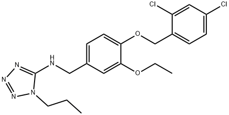 N-{4-[(2,4-dichlorobenzyl)oxy]-3-ethoxybenzyl}-N-(1-propyl-1H-tetraazol-5-yl)amine 구조식 이미지