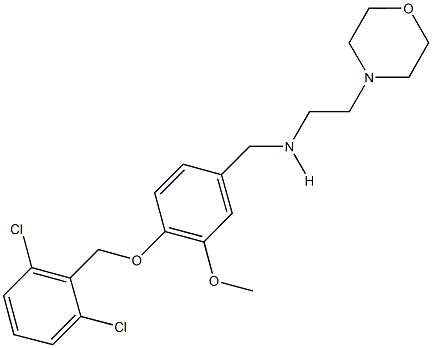 N-{4-[(2,6-dichlorobenzyl)oxy]-3-methoxybenzyl}-N-[2-(4-morpholinyl)ethyl]amine 구조식 이미지