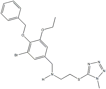 N-[4-(benzyloxy)-3-bromo-5-ethoxybenzyl]-N-{2-[(1-methyl-1H-tetraazol-5-yl)sulfanyl]ethyl}amine 구조식 이미지