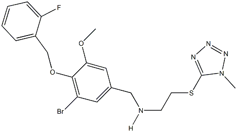 N-{3-bromo-4-[(2-fluorobenzyl)oxy]-5-methoxybenzyl}-N-{2-[(1-methyl-1H-tetraazol-5-yl)sulfanyl]ethyl}amine Structure