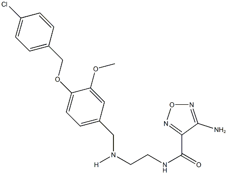 4-amino-N-[2-({4-[(4-chlorobenzyl)oxy]-3-methoxybenzyl}amino)ethyl]-1,2,5-oxadiazole-3-carboxamide 구조식 이미지