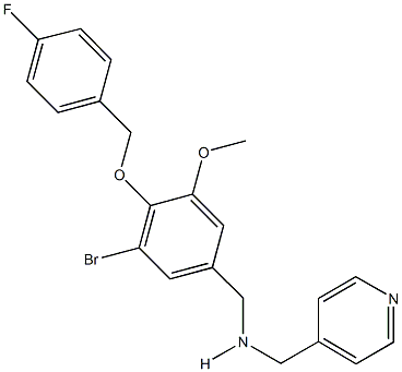 N-{3-bromo-4-[(4-fluorobenzyl)oxy]-5-methoxybenzyl}-N-(4-pyridinylmethyl)amine 구조식 이미지