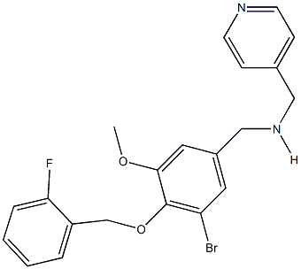 N-{3-bromo-4-[(2-fluorobenzyl)oxy]-5-methoxybenzyl}-N-(4-pyridinylmethyl)amine Structure