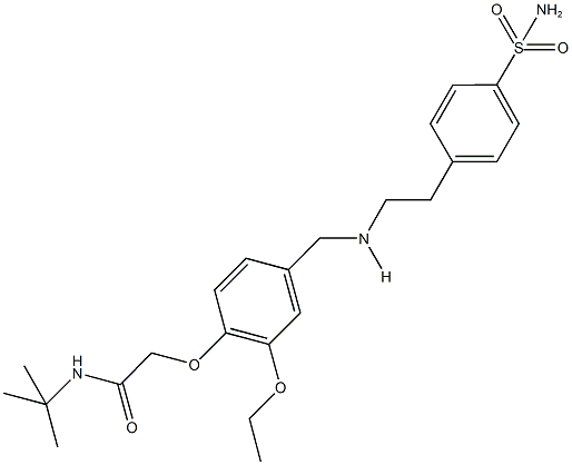 2-{4-[({2-[4-(aminosulfonyl)phenyl]ethyl}amino)methyl]-2-ethoxyphenoxy}-N-(tert-butyl)acetamide Structure