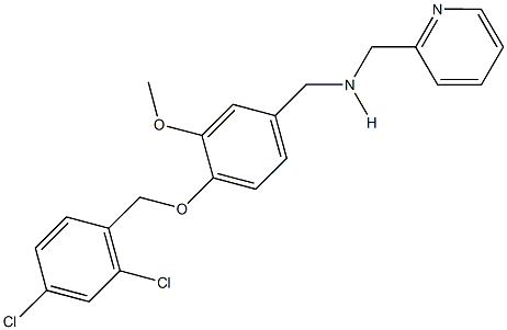 N-{4-[(2,4-dichlorobenzyl)oxy]-3-methoxybenzyl}-N-(2-pyridinylmethyl)amine 구조식 이미지