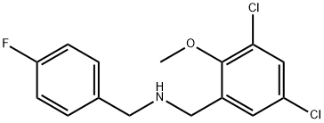 N-(3,5-dichloro-2-methoxybenzyl)-N-(4-fluorobenzyl)amine 구조식 이미지